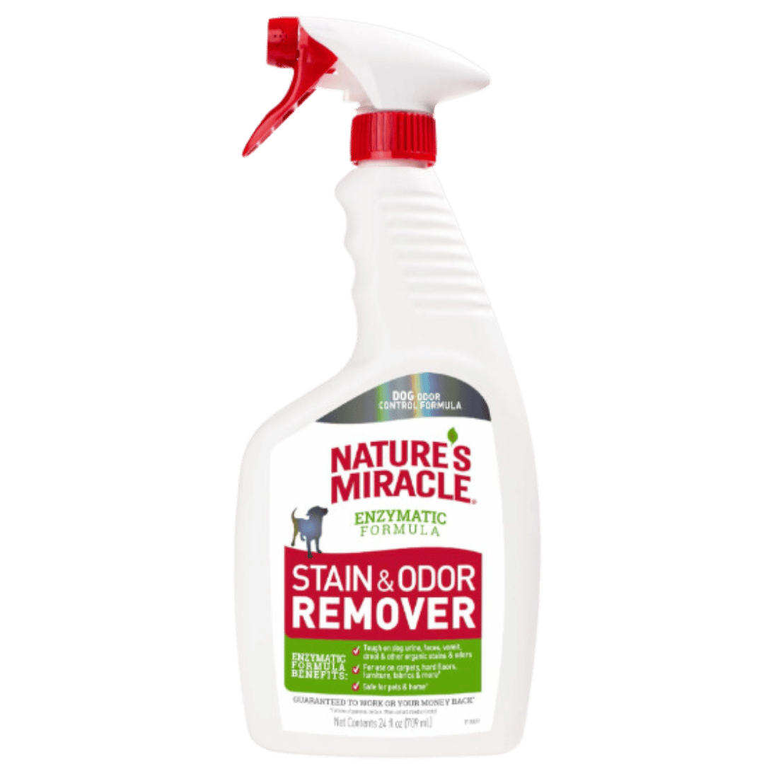 Spray bottle of Nature's Miracle Enzymatic Formula Stain & Odor Remover, 32 fl oz.